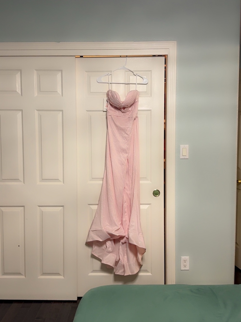 NWT Pink Glitter Strapless Formal Prom Gown Size 0